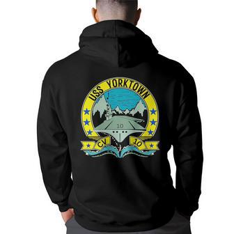 Uss Yorktown Cv-10 Aircraft Carrier Back Print Hoodie - Thegiftio UK