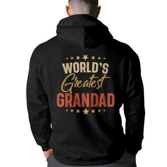 Vintage Worlds Greatest Grandad Dad Grandpa Fathers Day Grandpa Funny Gifts Back Print Hoodie | Mazezy