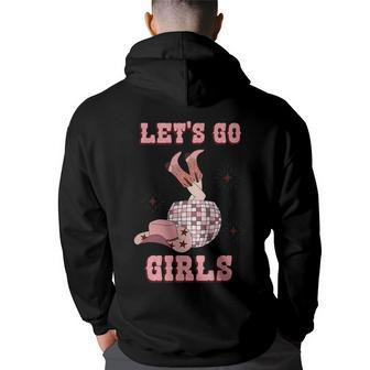 Western Southern Cowgirls Cowboy Hat Boots Lets Go Girls Back Print Hoodie | Mazezy