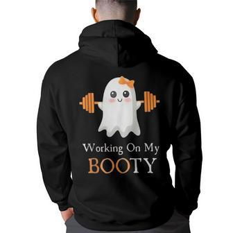 Working On My Boo-Ty Bodybuilder Bodybuilding Workout Gym Hoodie Back Print | Mazezy