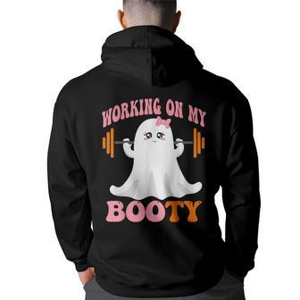 Working On My Booty Boo-Ty Ghost Boo Gym Lover Halloween Hoodie Back Print - Monsterry