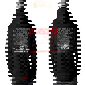 Ww2&Cold War Veteran Battleship Uss Wisconsin Bb-64 Boy Kids Back Print Hoodie - Thegiftio