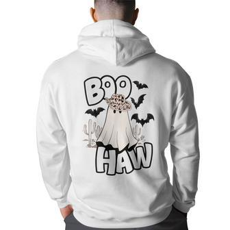 Boo Haw Retro Vintage Cowboy Ghost Ghost Funny Gifts Back Print Hoodie | Mazezy