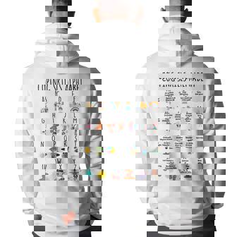 Coping Skills Alphabet Counselor Mental Health Awareness Back Print Hoodie | Mazezy