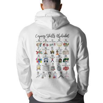 Coping Skills Alphabet Mental Health School Counselor Psy Back Print Hoodie | Mazezy