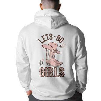 Cowgirl Boots Lets Go Girls Howdy Western Cowgirl Back Print Hoodie | Mazezy