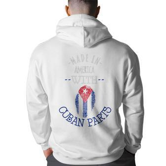 Cuban Flag T For Men - Made In America WCuban Parts Back Print Hoodie | Mazezy