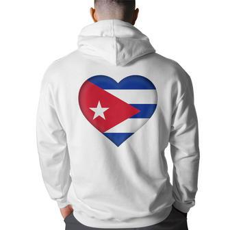 I Love Cuba | Cuban Flag Heart Outfit Cuba Funny Gifts Back Print Hoodie | Mazezy