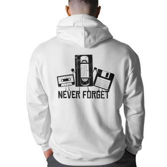 Never Forget Vintage Retro Cassette Tape 90S 80S Gift Back Print Hoodie | Mazezy