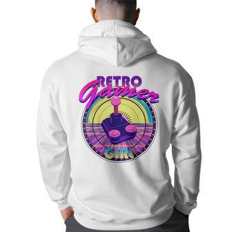 Retro Gamer 80S Vibes Girl Joystick Analog Video Games 80S Vintage Designs Funny Gifts Back Print Hoodie | Mazezy AU