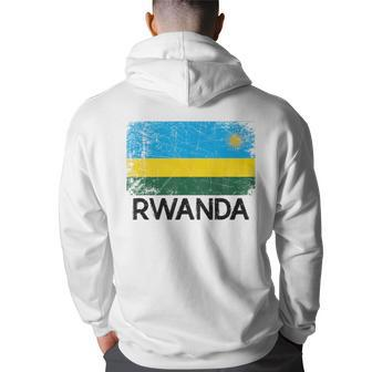 Rwandan Flag | Vintage Made In Rwanda Gift Back Print Hoodie | Mazezy