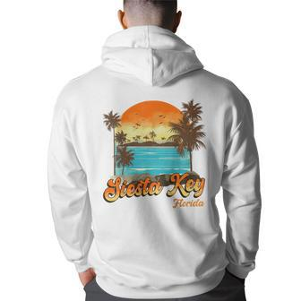 Siesta Key Florida Beach Summer Vacation Palm Trees Sunset Florida Gifts & Merchandise Funny Gifts Back Print Hoodie | Mazezy