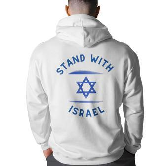 Support Israel I Stand With Israel Israeli Flag Hoodie Back Print - Seseable