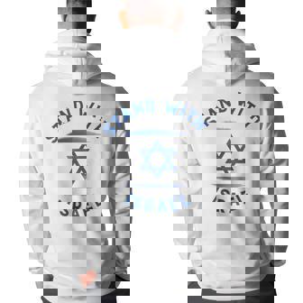 Support Israel I Stand With Israel Israeli Flag Hoodie Back Print - Seseable