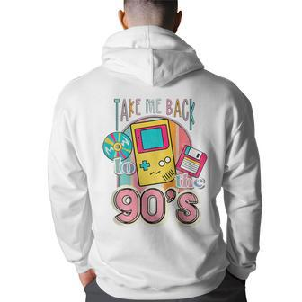 Take Me Back To The 90S Casette Tape Retro 90S Vintage Designs Funny Gifts Back Print Hoodie | Mazezy