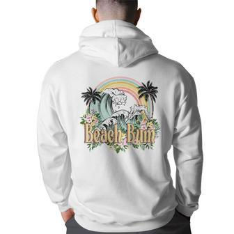 Vintage Retro Beach Bum Tropical Summer Vacation Gifts Vacation Funny Gifts Back Print Hoodie | Mazezy