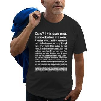 Crazy I Was Crazy Once Meme Meme Funny Gifts Old Men T-shirt | Mazezy
