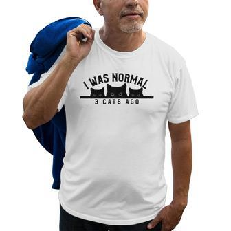 I Was Normal 3 Cats Ago Old Men T-shirt | Mazezy