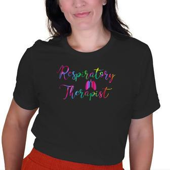 Fun Respiratory Therapist Rt Care Week Colorful Lungs Old Women T-shirt | Mazezy