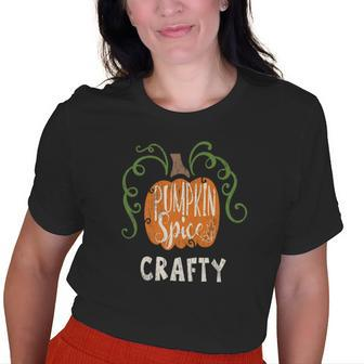 Crafty Pumkin Spice Fall Matching For Family Old Women T-shirt | Mazezy