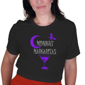 Midnight Margaritas Witch Halloween Drinking Old Women T-shirt | Mazezy