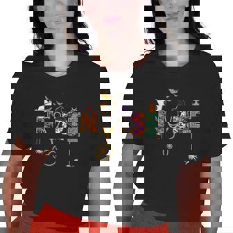 Halloween Nurse Nursing Cute Health Worker Halloween Pattern Old Women T-shirt | Mazezy
