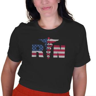 Nurse Appreciation Rn American Flag July 4Th Old Women T-shirt | Mazezy