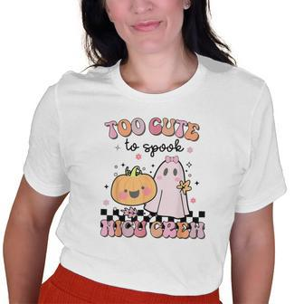 Nicu Nurse Halloween Retro Too Cute To Spook Nicu Crew Old Women T-shirt | Mazezy