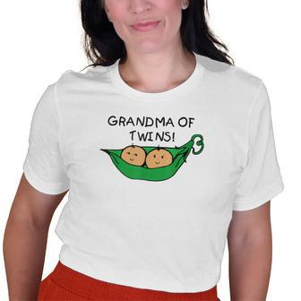 Two Peas In A Pod Grandma Of Twins Old Women T-shirt | Mazezy