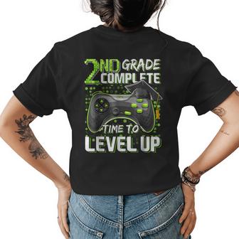 2Nd Grade Complete Time To Level Up Happy Last Day Of School  Womens Back Print T-shirt