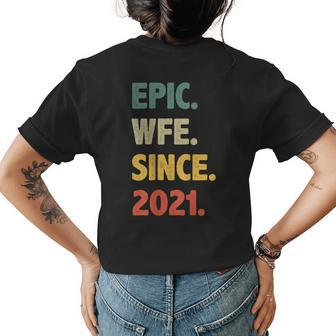 2Nd Wedding Anniversary For Her Epic Wife Since 2021 Womens Back Print T-shirt | Mazezy