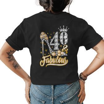40 And Fabulous 40Th Birthday Diamond Gift For Women Womens Back Print T-shirt - Thegiftio UK