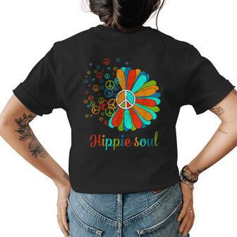60S 70S Peace Sign Tie Dye Hippie Sunflower Outfit Womens Back Print T-shirt