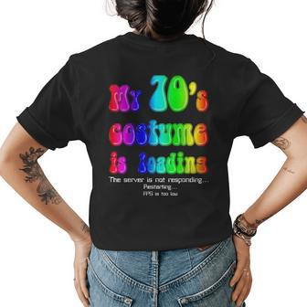 70S Costume Halloween Rainbow Funny Vintage 1970S Party 70S Vintage Designs Funny Gifts Womens Back Print T-shirt | Mazezy
