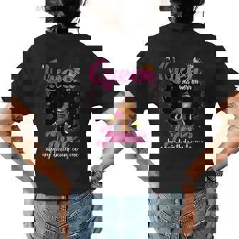 A Queen Was Born In June Birthday Afro Girls Women Womens Back Print T-shirt | Mazezy