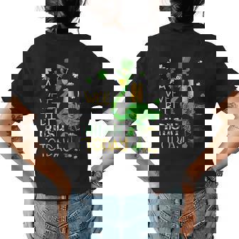 A Wee Bit Irish Today Green Flamingo Beer St Patricks Day Womens Back Print T-shirt | Mazezy