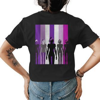 Ace Asexual Pride Ace Character In Asexual Flag Colors Womens Back Print T-shirt | Mazezy
