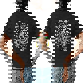 Afro Black Woman Positive Words Vibes Teacher Educator Womens Back Print T-shirt | Mazezy