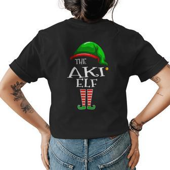 Aki Name Gift The Aki Elf Christmas Womens Back Print T-shirt - Seseable