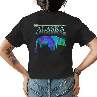 Alaska State Pride Alaska Northern Lights Alaskan Bear Womens Back Print T-shirt - Seseable