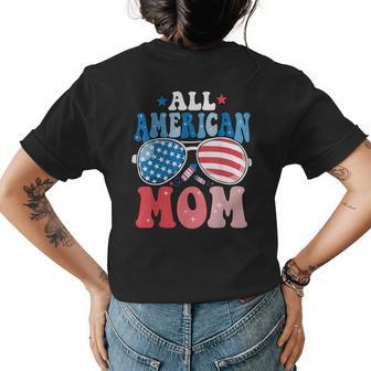 All American Mom Sunglasses 4Th Of July Family Matching Womens Back Print T-shirt | Mazezy