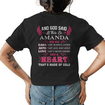 Amanda Name Gift And God Said Let There Be Amanda V2 Womens Back Print T-shirt - Seseable