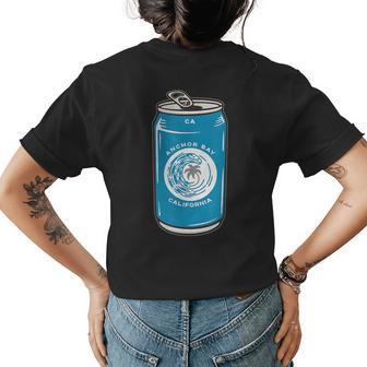 Anchor Bay Ca California Beer Soda Pop Drinking Souvenir Womens Back Print T-shirt | Mazezy