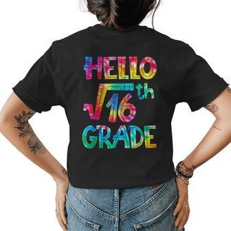 Back To School 4Th Grade Square Root Of 16 Math Kids Teacher Math Funny Gifts Womens Back Print T-shirt | Mazezy