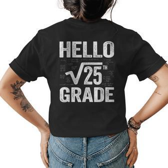 Back To School 5Th Grade Square Root Of 25 Teachers Students Womens Back Print T-shirt | Mazezy