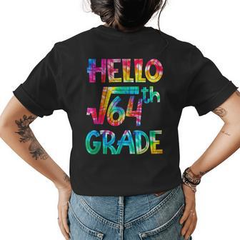 Back To School 8Th Grade Square Root Of 64 Math Kids Teacher Math Funny Gifts Womens Back Print T-shirt | Mazezy