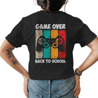 Back To School Funny Game Over Teacher Student Video Game Womens Back Print T-shirt - Thegiftio UK