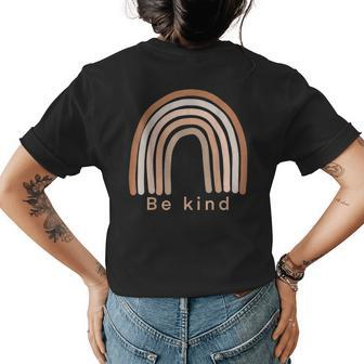 Be Kind Vintage Rainbow Womens Back Print T-shirt | Mazezy