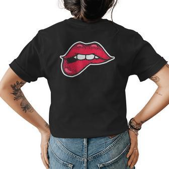 Beauty Full Lips Girlie Kiss Mouth Red Lipstick Lip Womens Back Print T-shirt | Mazezy