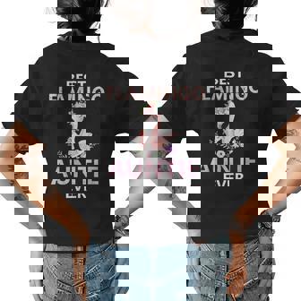 Best Flamingo Auntie Ever Funny Flamingos Lovers For Women Flamingo Funny Gifts Womens Back Print T-shirt | Mazezy